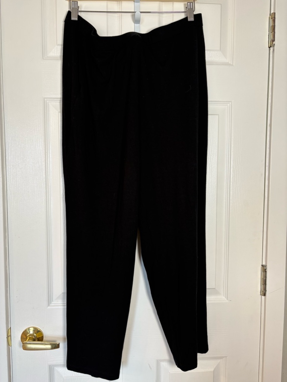 Ellen fisher woman 2x black wide leg pants stretch knit pullon minimalist